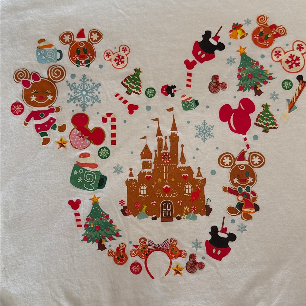 Disney Magic Kingdom themed holiday treats white short sleeve tee Shirt 3XL NWOT